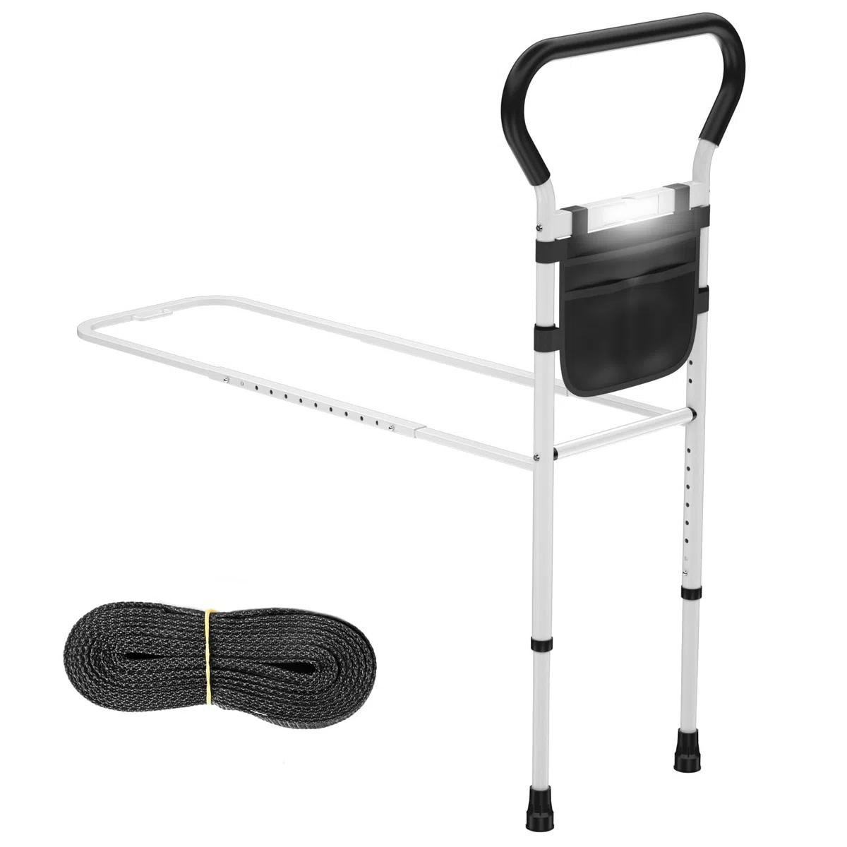 Sponda Letto Anziani Con Sensore Di Movimento Luce Notturna E Custodia Portaoggetti Sponde Letto Anziani Maniglia Per Barra Di Assistenza Anti-Caduta