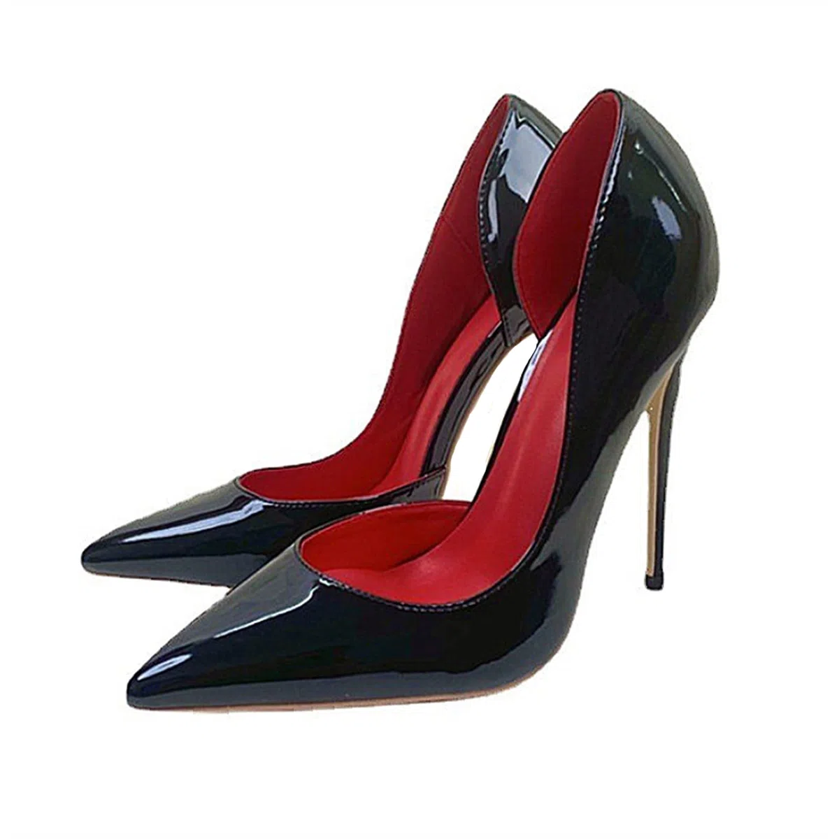12CM/4.72IN Sexy Vernice A Punta Tacchi Alti Scarpe Fetish Tacchi A Spillo Discoteca Pole Dance Festa di Nozze Scarpe da Ballo