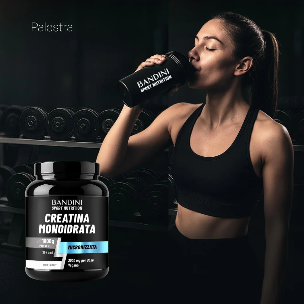 Bandini Creatina Monoidrata 1kg Polvere Pura Vegana Integratore Alimentare per Palestra Sport Fitness Pre Workout