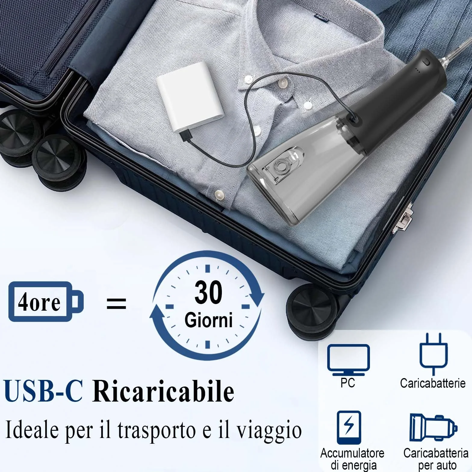 SURFOU Idropulsore Dentale Portatile Professionale Irrigatore Orale Doccia Acqua Getto