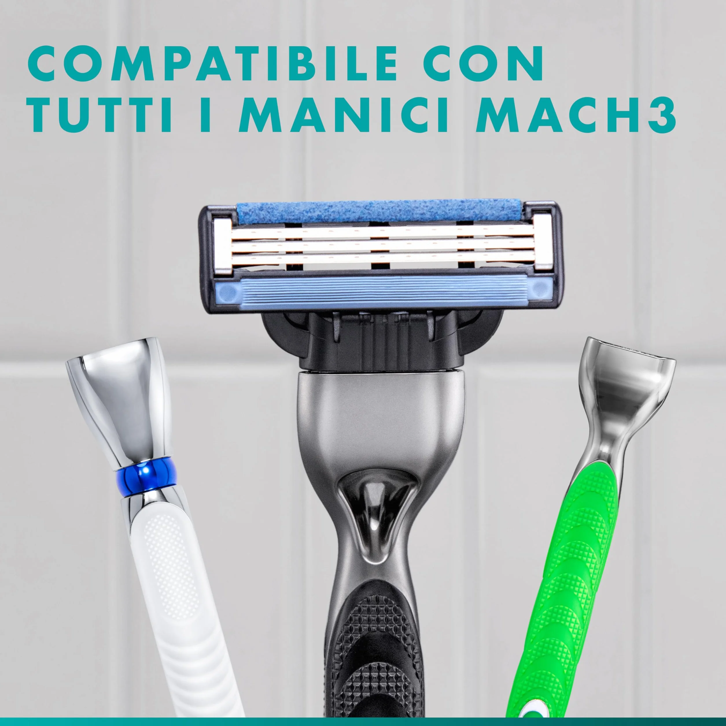 Gillette Mach3 Base 15 Lamette Di Ricambio Per Rasoio Barba Mach 3 Con Striscia Lubrificante