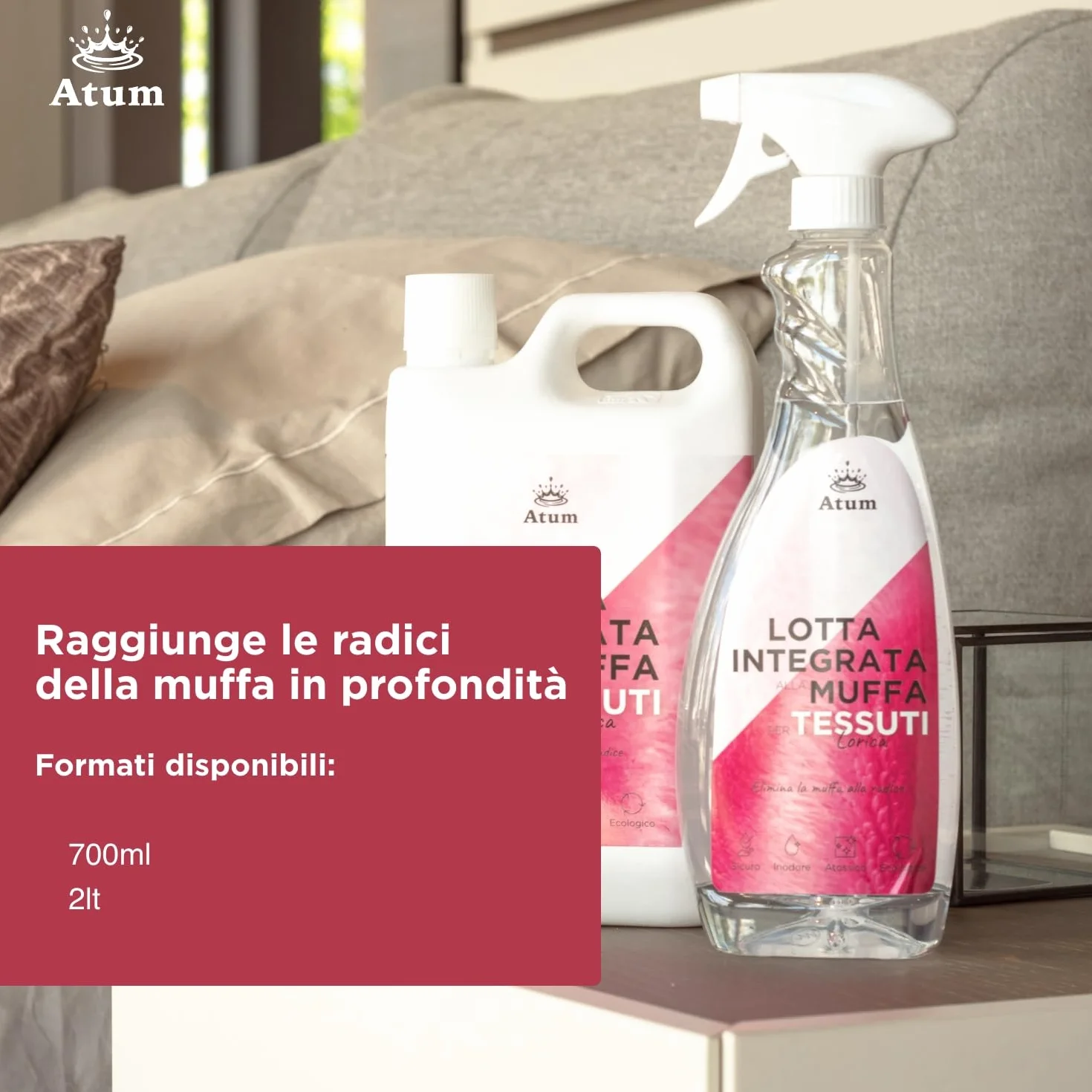 Lorica Rimuove la Muffa dai Tessuti Igienizza Pelle Lana Fibre Delicate 700 ml