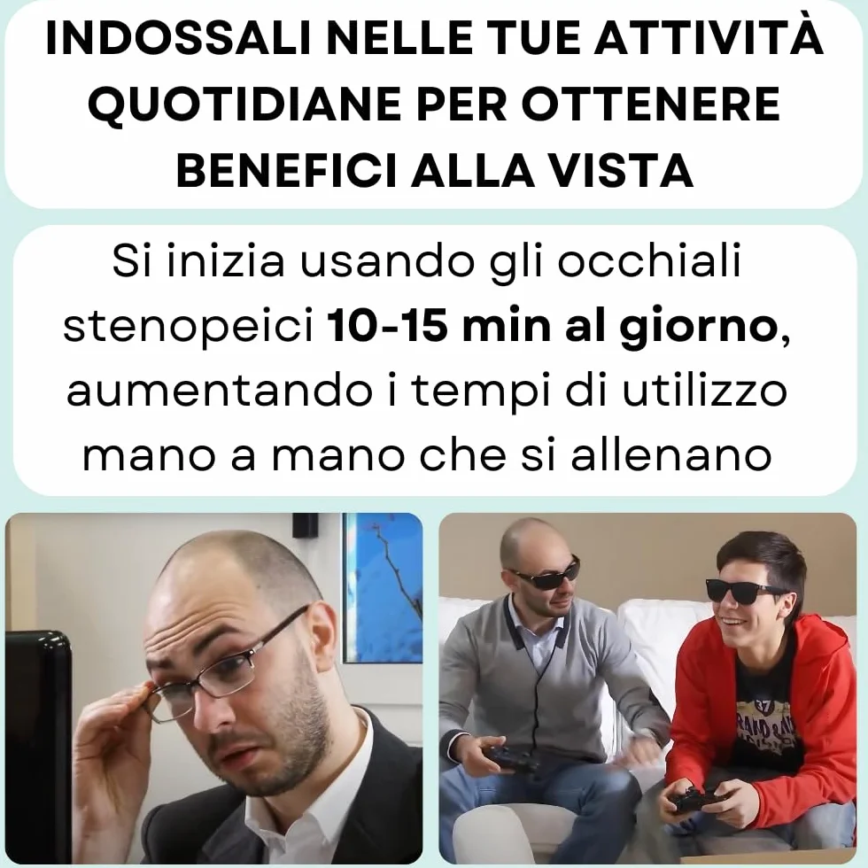 Occhiali Stenopeici Bates per Allenare la Vista Uomo Donna Made in Italy