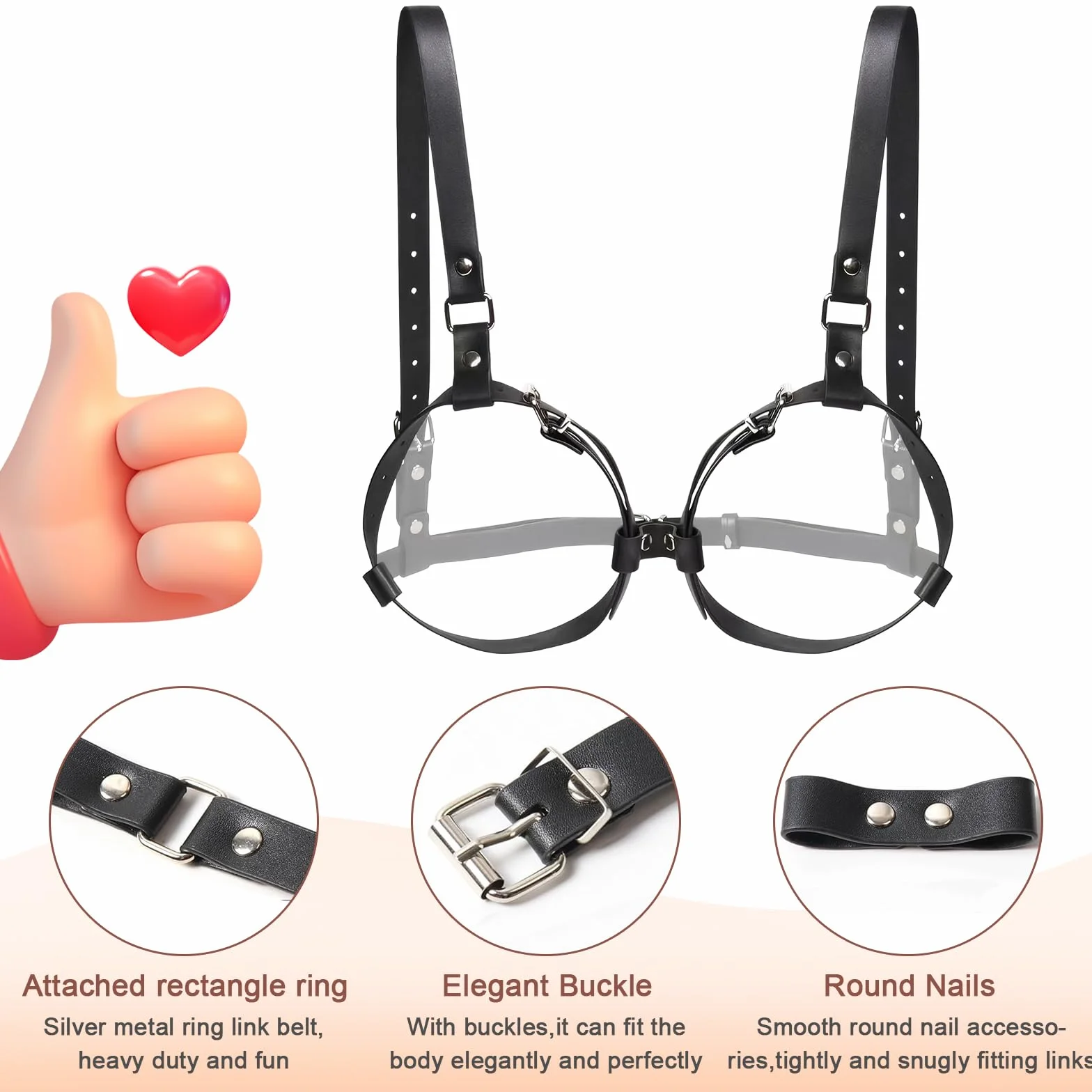 Kit Bondage Sex Toys, Donne Nero Cinturino in Pelle Lingerie Corpo Imbracatura Reggiseno, Bdsm Sex Toys per Giochi Sexy, Regolabile Sexy in Pelle per Feste Di, Camere da Letto, Notti in Lingerie