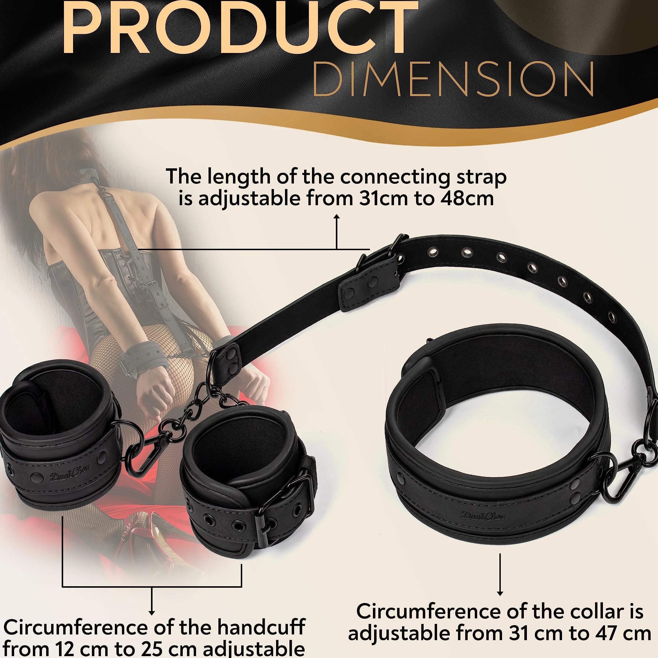 SM Bondage Set con Collare e Manette Premium BDSM