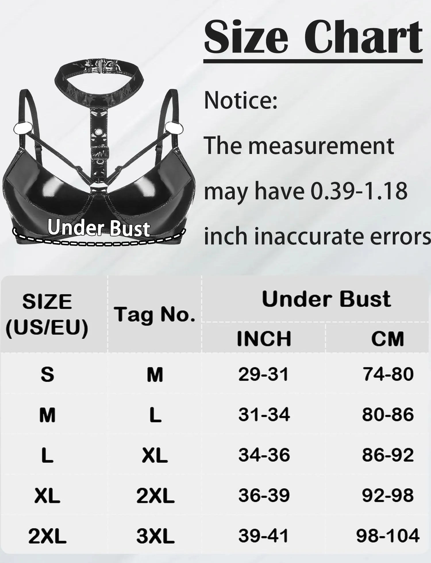 Maeau Reggiseno sexy da donna in lattice discoteche S-XXL M-3XL