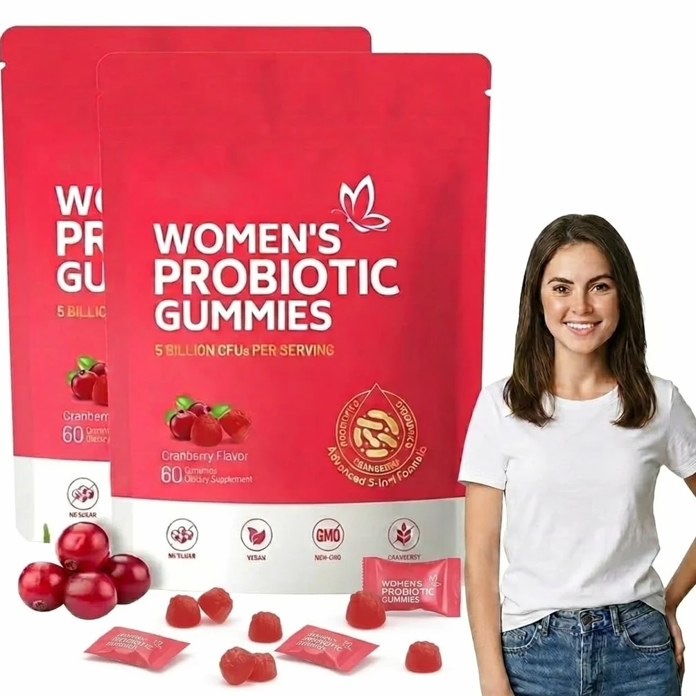 Gommose Probiotiche per Donne, Probiotici Donna, Women Probiotic Gummies, Bilanciamento pH, Lievito, Salute Immunitaria