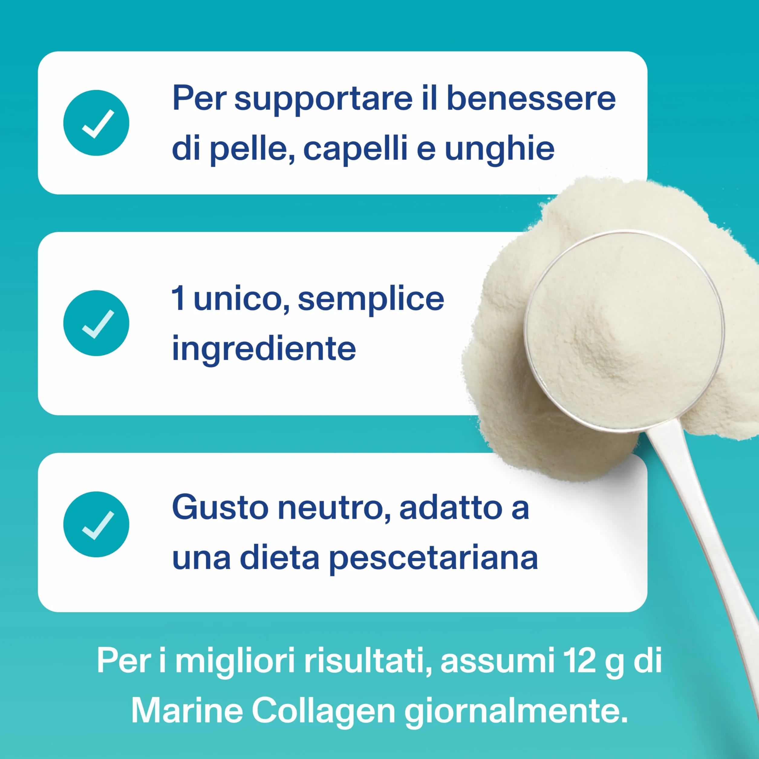 Vital Proteins Marine Collagen integratore di peptidi di collagene marino in polvere 12g per porzione 221g