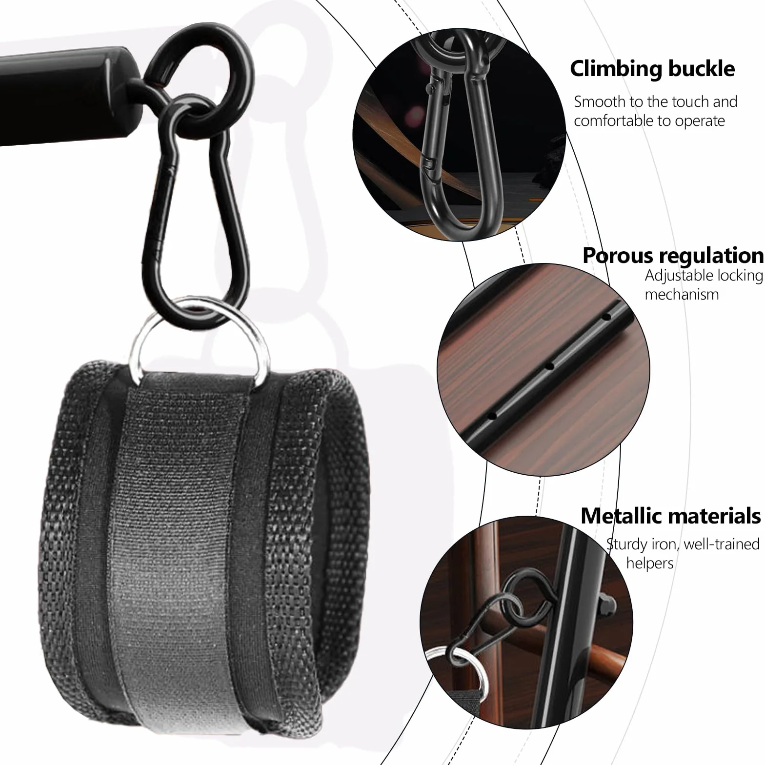 Manette BDSM Set Bondage Multiuso Collo Polso Barra Distanziatore Regolabili 56-91 cm