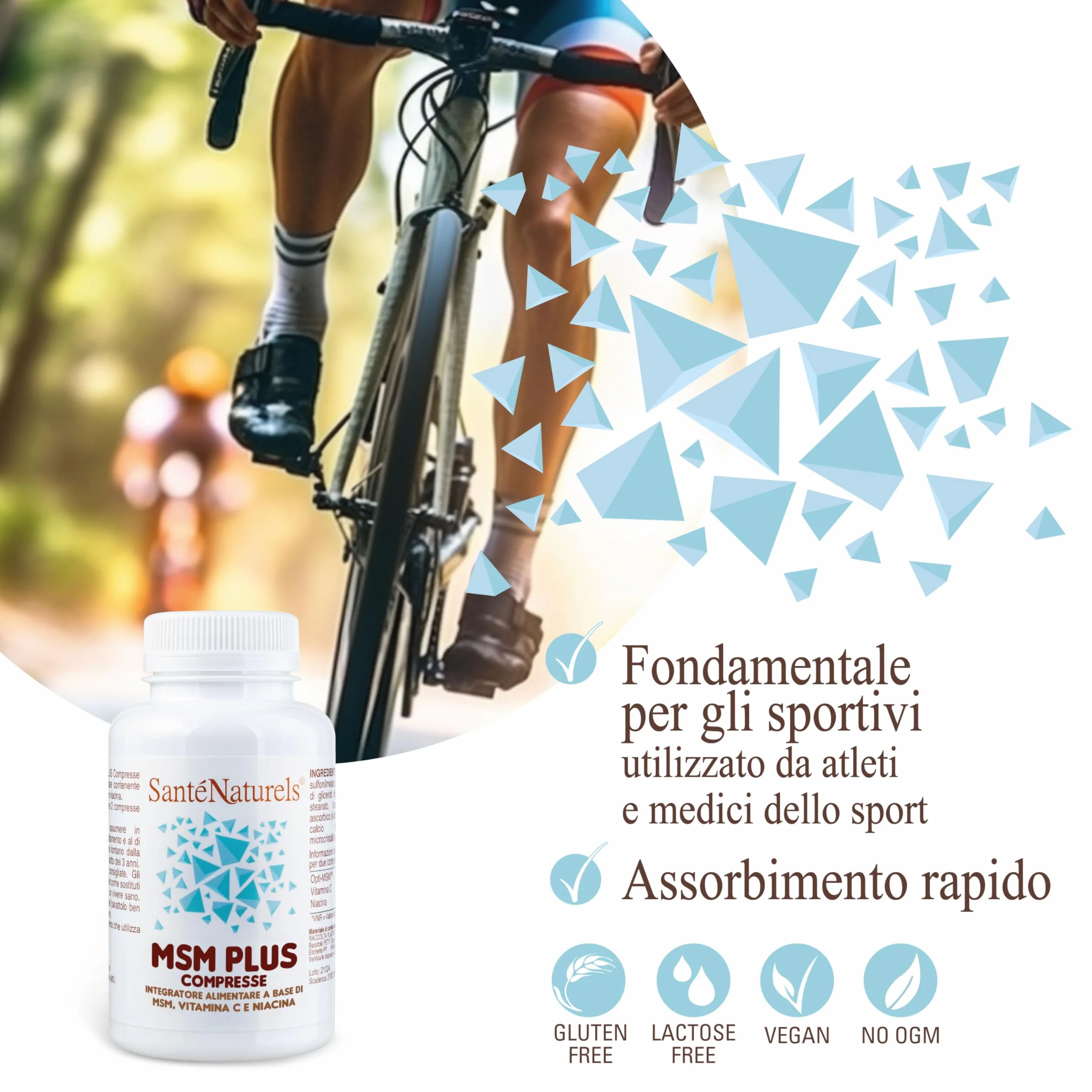 MSM Plus Metilsulfonilmetano Zolfo Alimentare Puro 99,9% 100 Compresse Supporto Articolazioni Ossa Unghie Muscoli Capelli