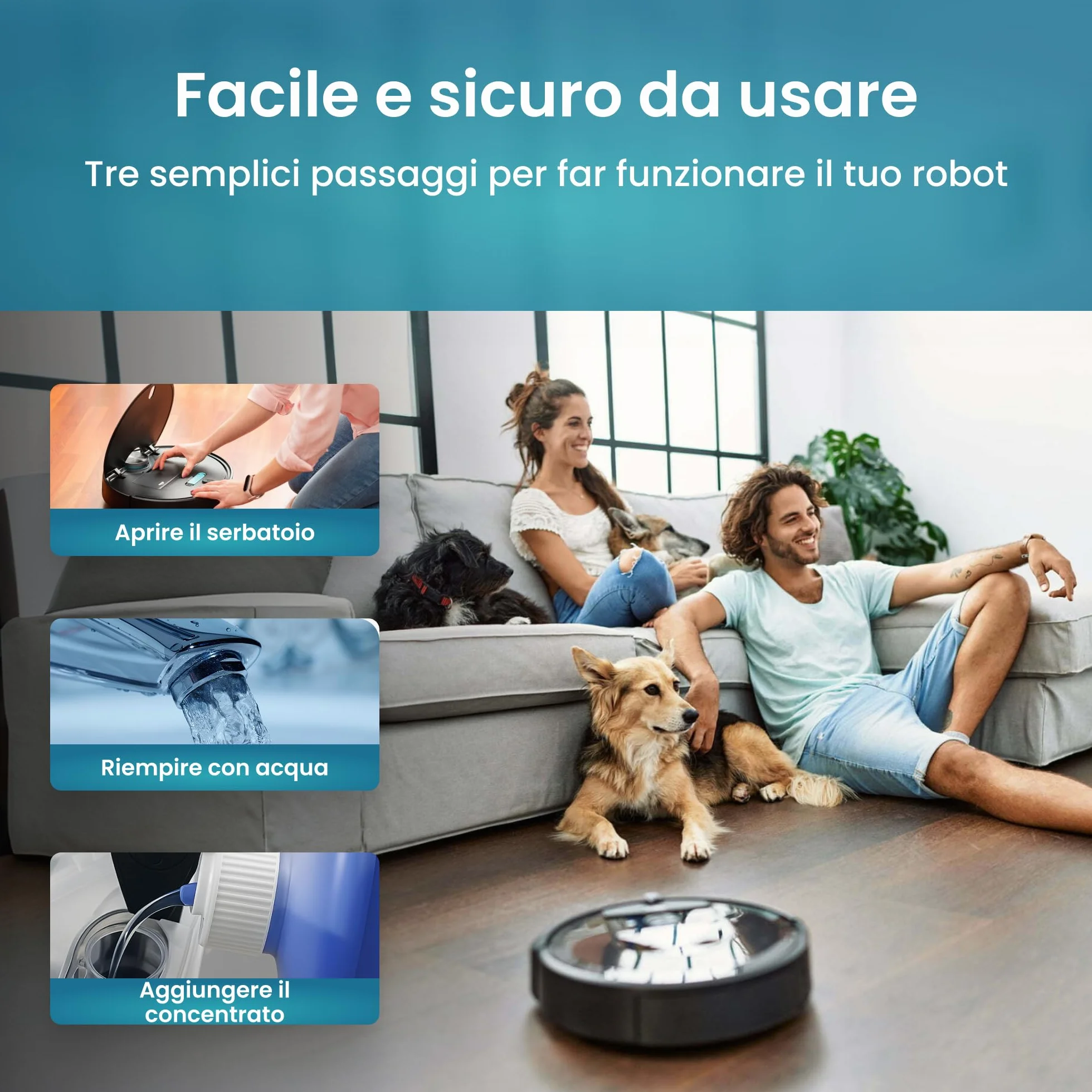 PURIVITA® Detergente per Robot Lavapavimenti [2x1L] - Floor Cleaner per Tutti i Tipi di Robot