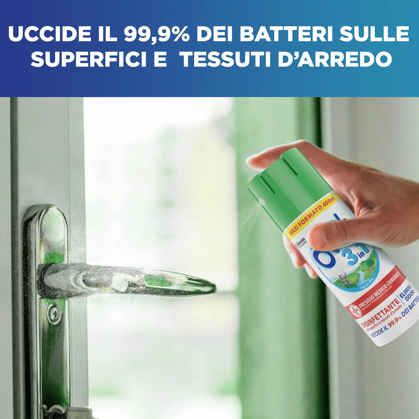 Oust 3 in 1 Spray Disinfettante 400 ml per Superfici e Tessuti