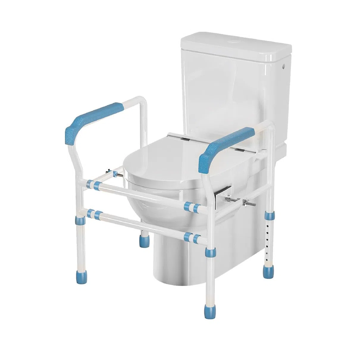 VED Barra di Sicurezza per WC in Acciaio Migliorato con Morsetto Fissabile, Assistenza per WC, Barre per Disabili