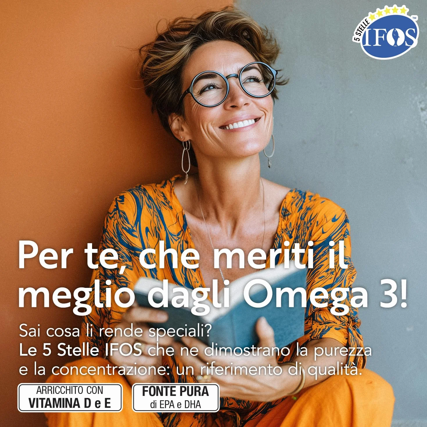 Omega 3 IFOS 5 Stelle Certificato Con Vitamina D3 2000 UI PiùLife 120 Softgel 2000mg EPA 1000mg DHA Olio di Pesce