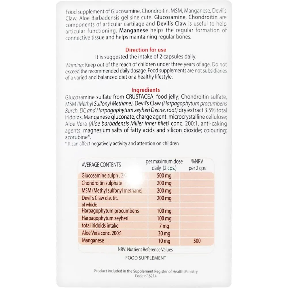 No Dol 60 Capsule – Pacchetto da 3 Confezioni | Integratore Alimentare Con Glucosamina, Condroitina, MSM, Acido Ialuronico, Artiglio del Diavolo | Integratore per Articolazioni e Mobilità