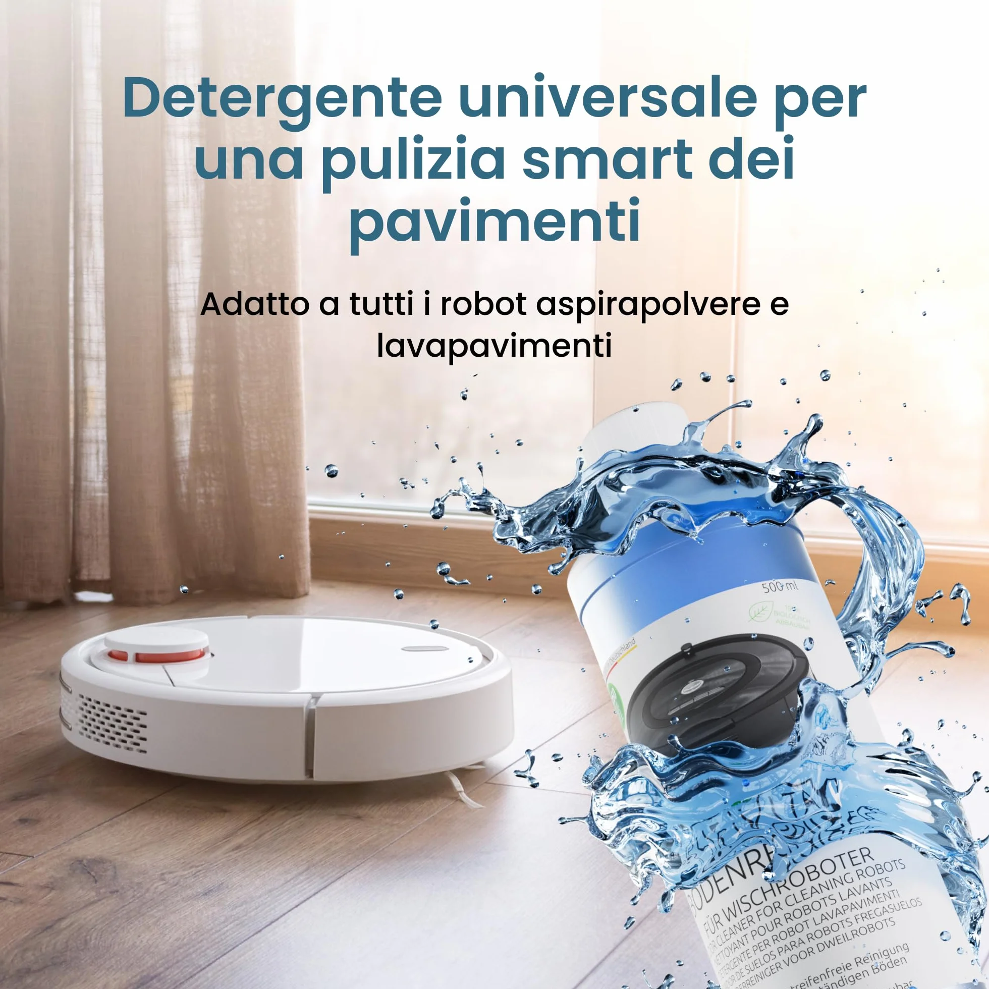 PURIVITA® Detergente per Robot Lavapavimenti [2x1L] - Floor Cleaner per Tutti i Tipi di Robot