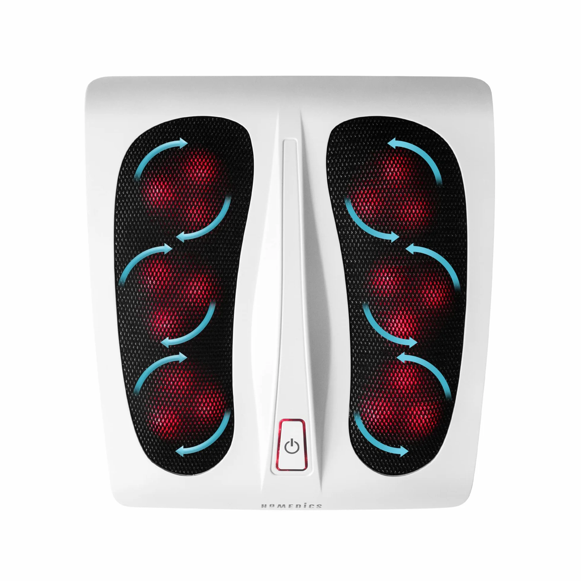 HoMedics Massaggiatore Piedi Elettrico con Funzione Calore - Massaggiatore Plantare, 6 Testine Massaggianti e 18 Nodi Rotanti, Massaggio Rinvigorente, Intenso e Profondo per Ridurre lo Stress - Bianco