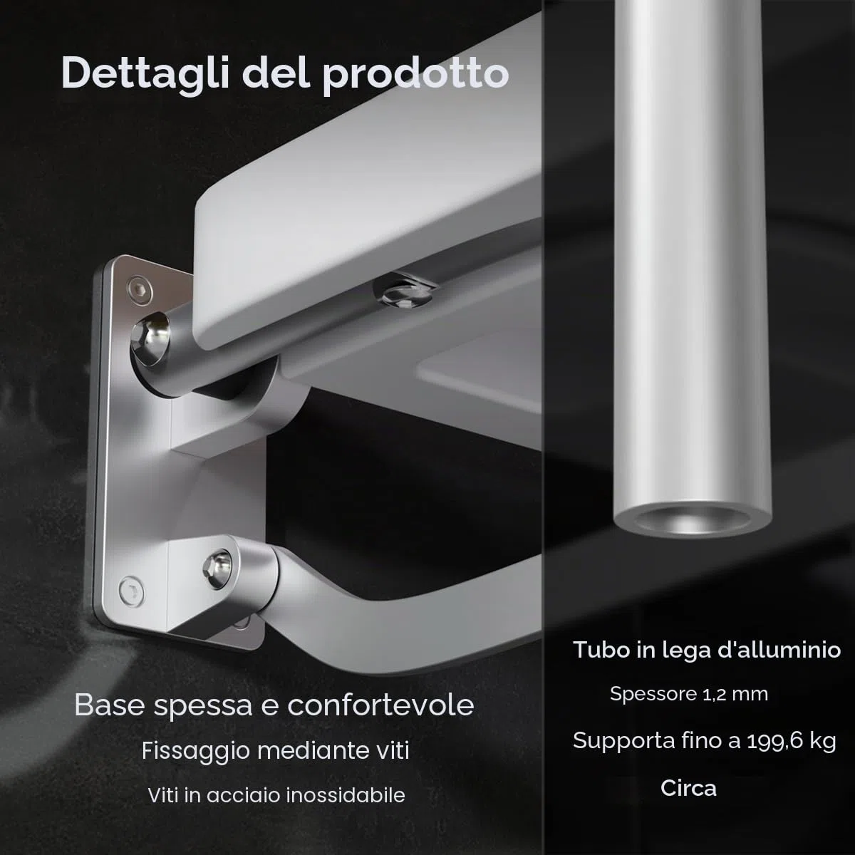 Sgabello da doccia pieghevole a parete, sedile doccia alto 42 cm, con piedini antiscivolo, foro di drenaggio, fessura per soffione doccia,adatto per anziani e disabili