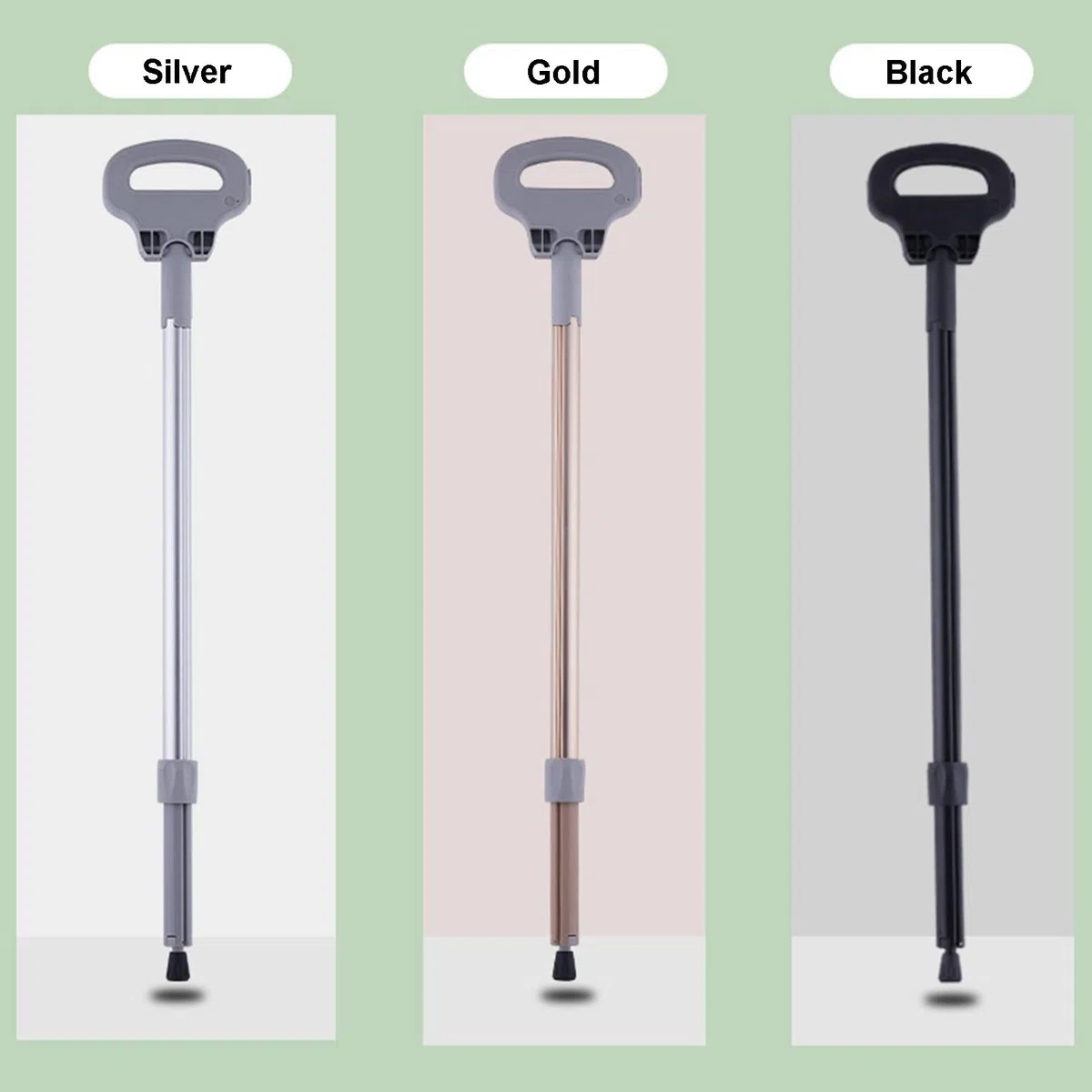Sedile pieghevole per bastone, sedia per stampella regolabile in altezza con luce LED, sedile per bastone da passeggio in lega di alluminio antiscivolo, per anziani, disabili all'aperto, in attesa, in
