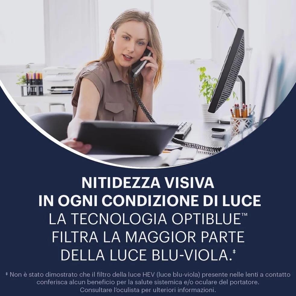 ACUVUE OASYS MAX 1-Day, lenti a contatto giornaliere; Comfort tutto il giorno e visione nitida, filtrano la maggior parte della luce blu-viola;-2.25 diottrie; BC 8.5; DIA 14.30; 90 lenti