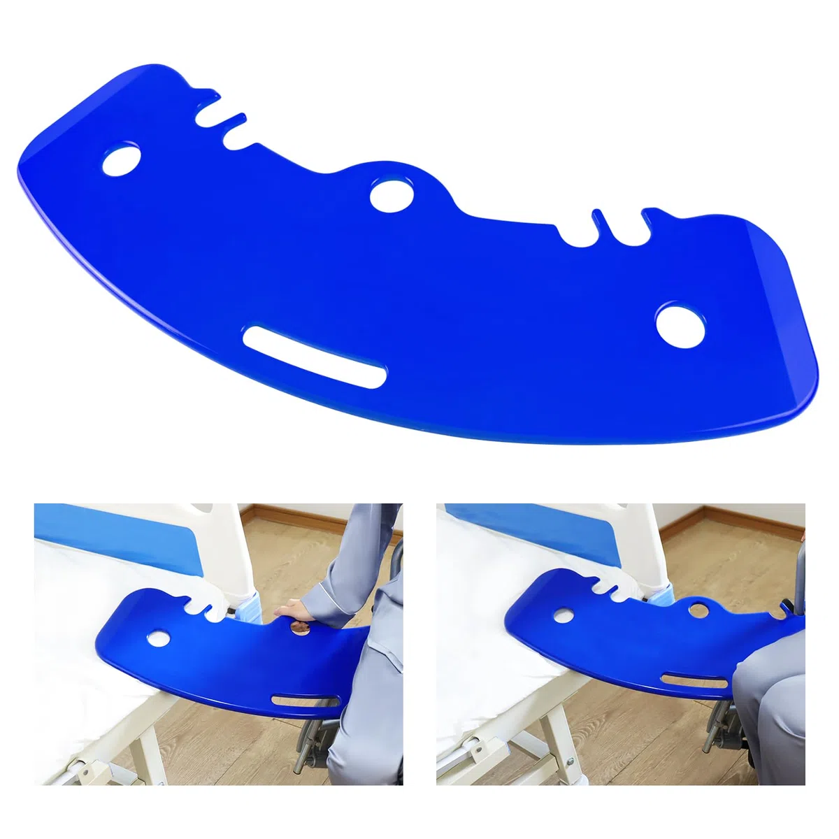 LOSCHEN Pannello di trasferimento per pazienti o Handica dalla sedia a rotelle al letto, nella toilette, nella vasca da bagno, nel pannello scorrevole dell'auto con un manico, tacche (blu)