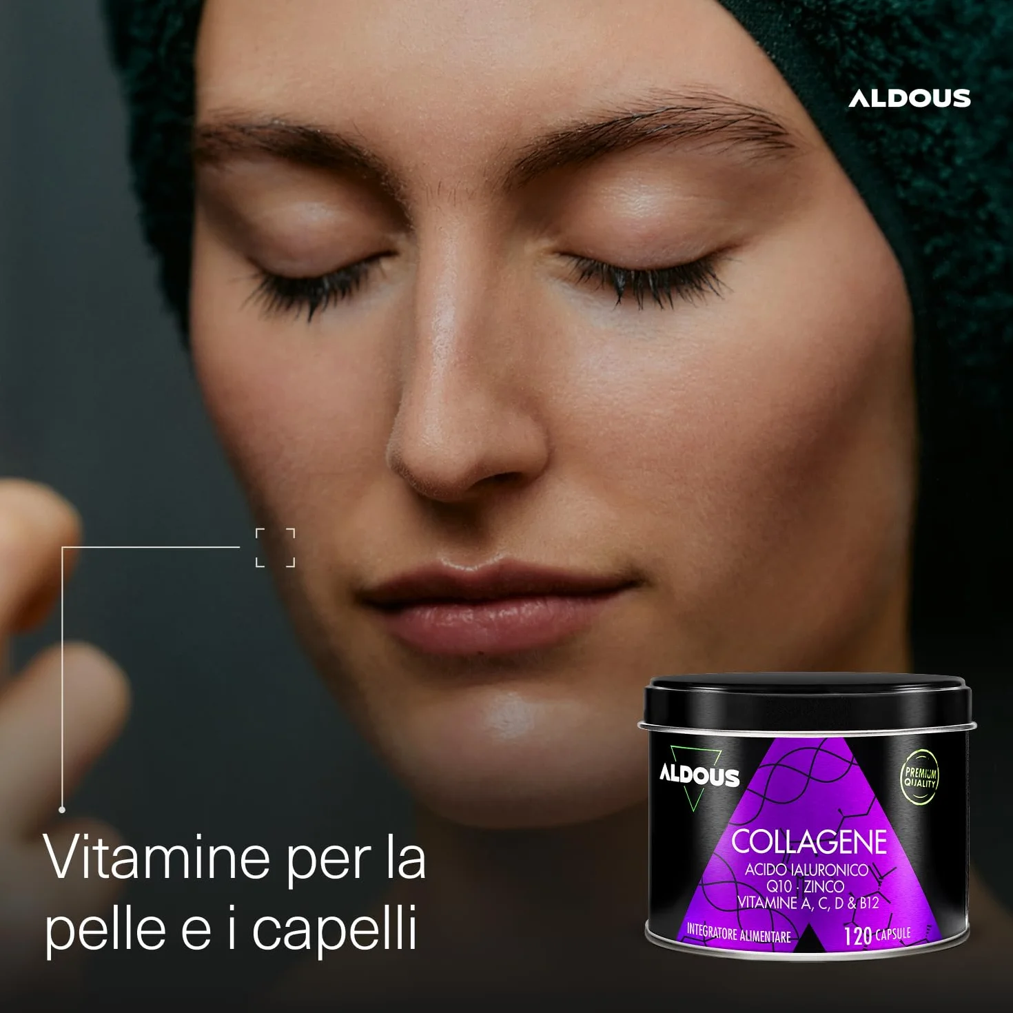 Collagene e Acido Ialuronico 120 Capsule Integratore Capelli Pelle Ossa