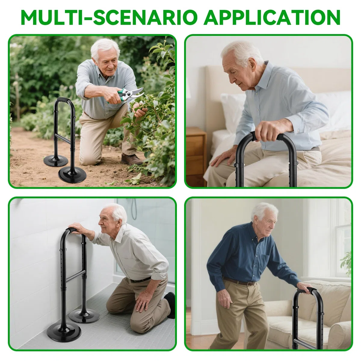 Aiuto per alzarsi da letto, per anziani, altezza regolabile, per divano, aiuto per alzarsi dal pavimento per anziani e sostegni, stabilità, doppia base, carico minimo 90 kg