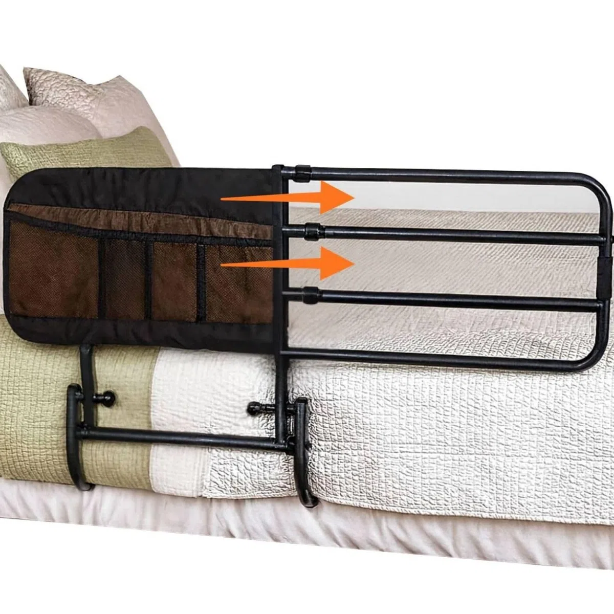OrtoPrime Sponda Letto Anziani Anticaduta – Maniglia Assistenza Letto Regolabile – Sponde per Letto Anziani – Barriera Letto – Sbarra Letto per Alzarsi in Sicurezza