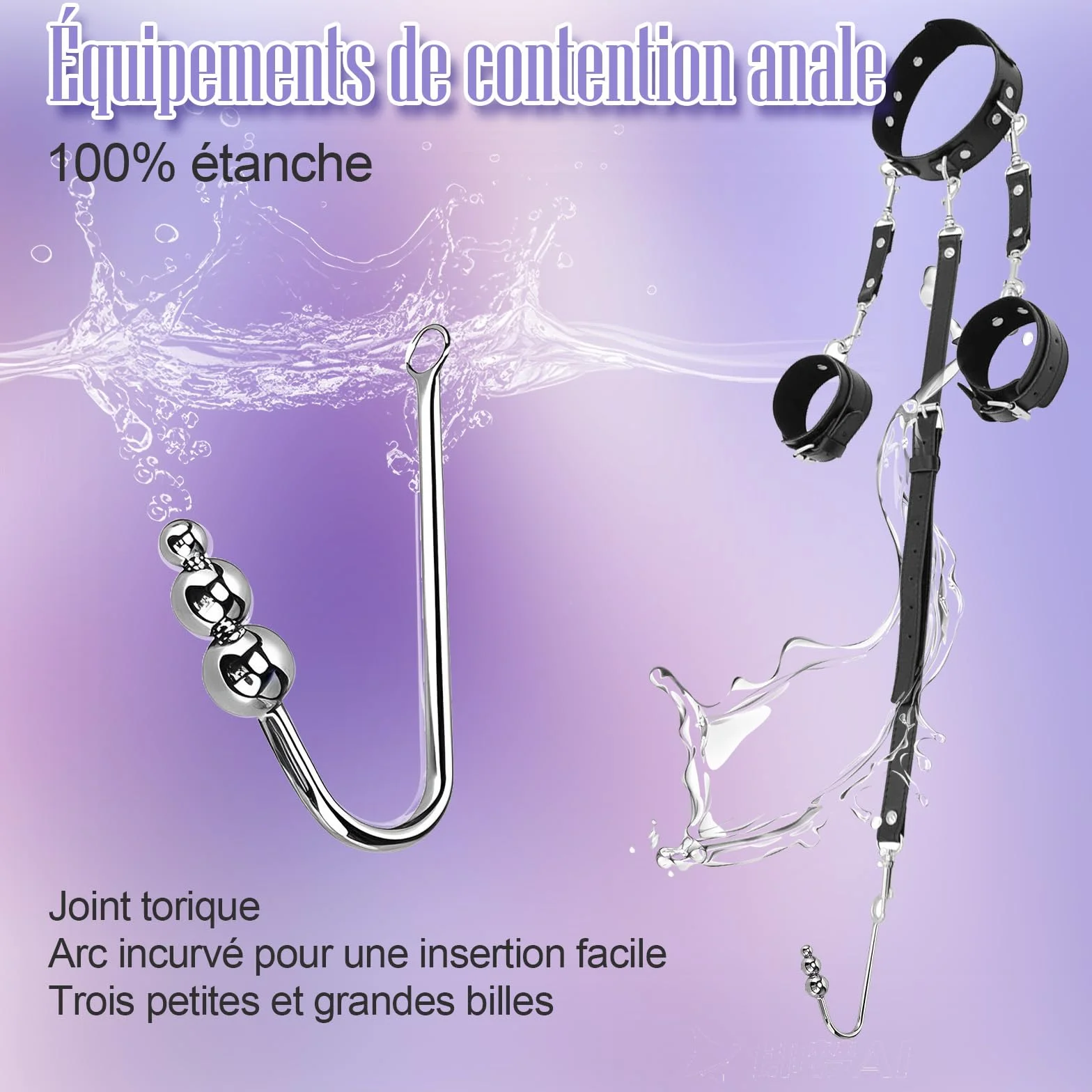 Gancio anale per donne, set di ganci bondage BDSM, giocattolo estremo, collare fetish