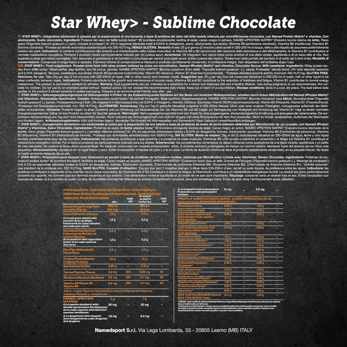 NAMEDSPORT Star Whey Isolate Proteine 750g Cioccolato + 100% Creatine in Polvere 250 g | Proteine del Siero del Latte e Creatina | Massa Muscolare e Recupero | Low Sugar & High Protein
