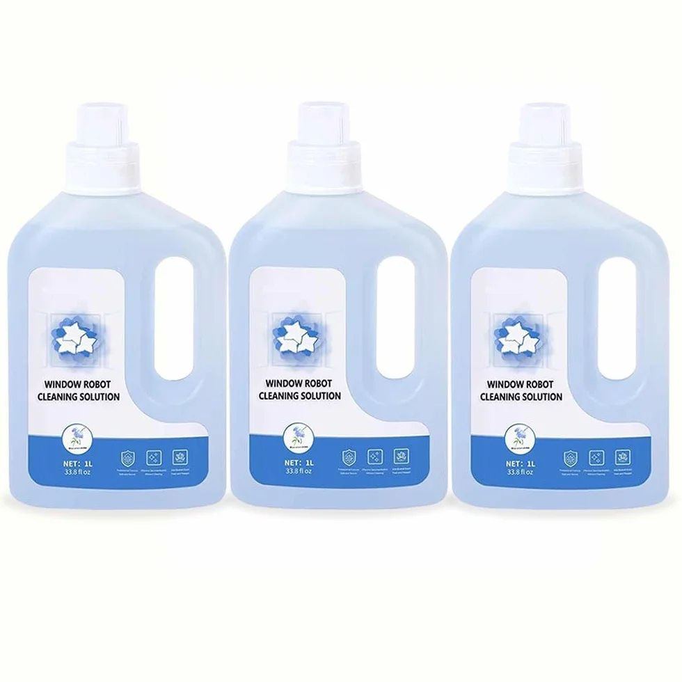 Soluzione detergente for vetri da 1 litro compatibile con ECOVACS Winbot W1 Pro/W2 Pro Omni/Winbot Mini - Liquido detergente for vetri ad alta efficienza for robot lavavetri(3pcs)