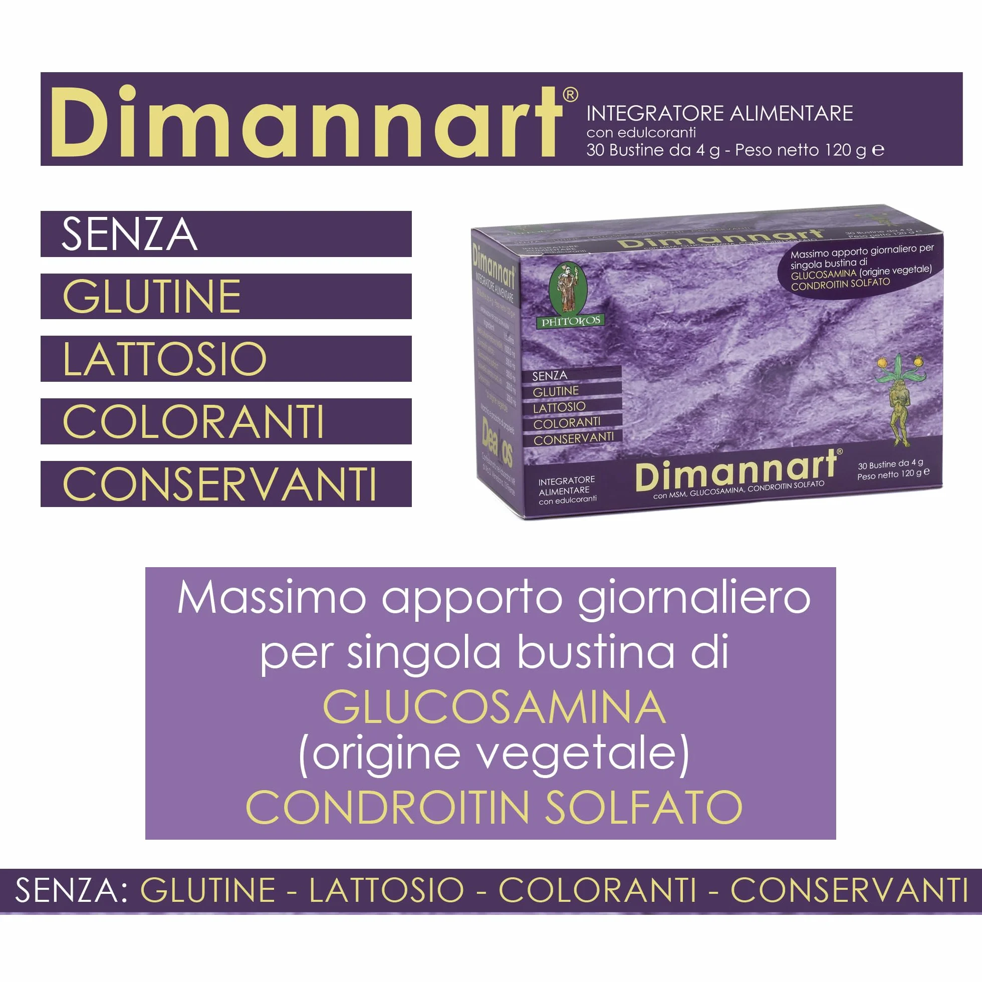 Deakos Dimannart Integratore Alimentare 30 bustine cartilagini articolazioni