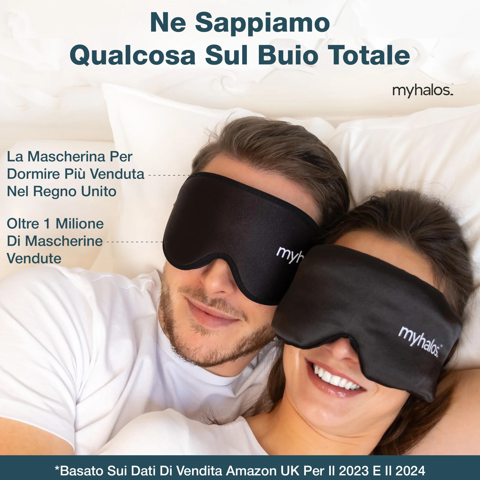 MyHalos Mascherina per dormire in seta di gelso 3D oscurante per viaggi