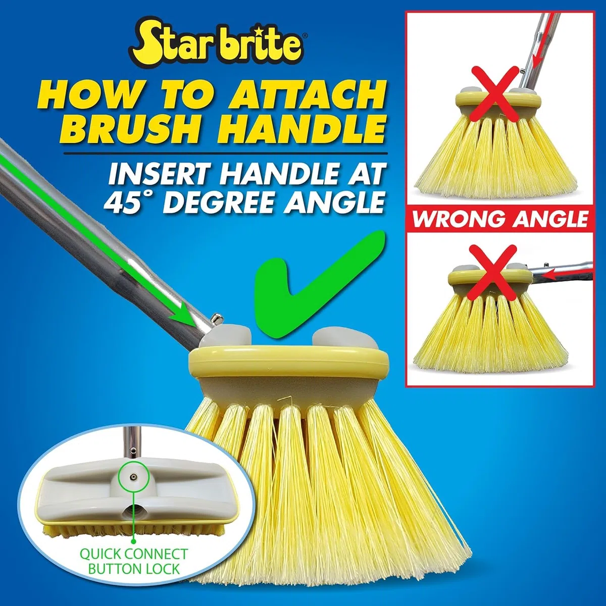 STAR BRITE Kit di spazzole telescopiche Deluxe – Manico allungabile in Alluminio aeronautico, setole morbide o Medie, galleggia in Caso di Caduta, Design ergonomico, Pulizia Multi-Superficie