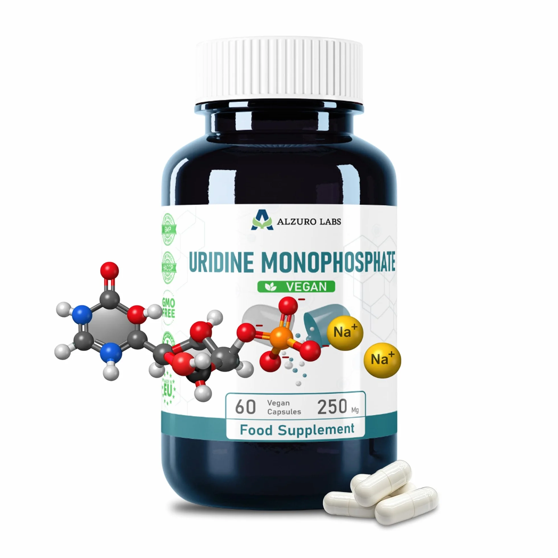 Uridina Monofosfato 250 mg 60 capsule vegane GMP Testato da Laboratorio Indipendente