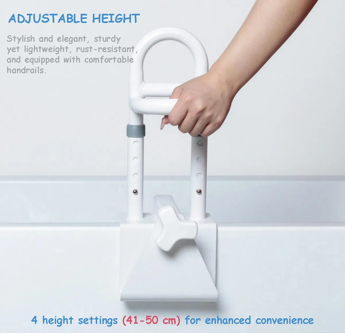 Maniglia Accesso Vasca, Maniglione Anziani Regolabile in Larghezza 8-17 cm, Maniglia per Vasca da Bagno, Manico per Vasca da Bagno Senza Foratura, per Anziani, Disabili, Donne in Gravidanza