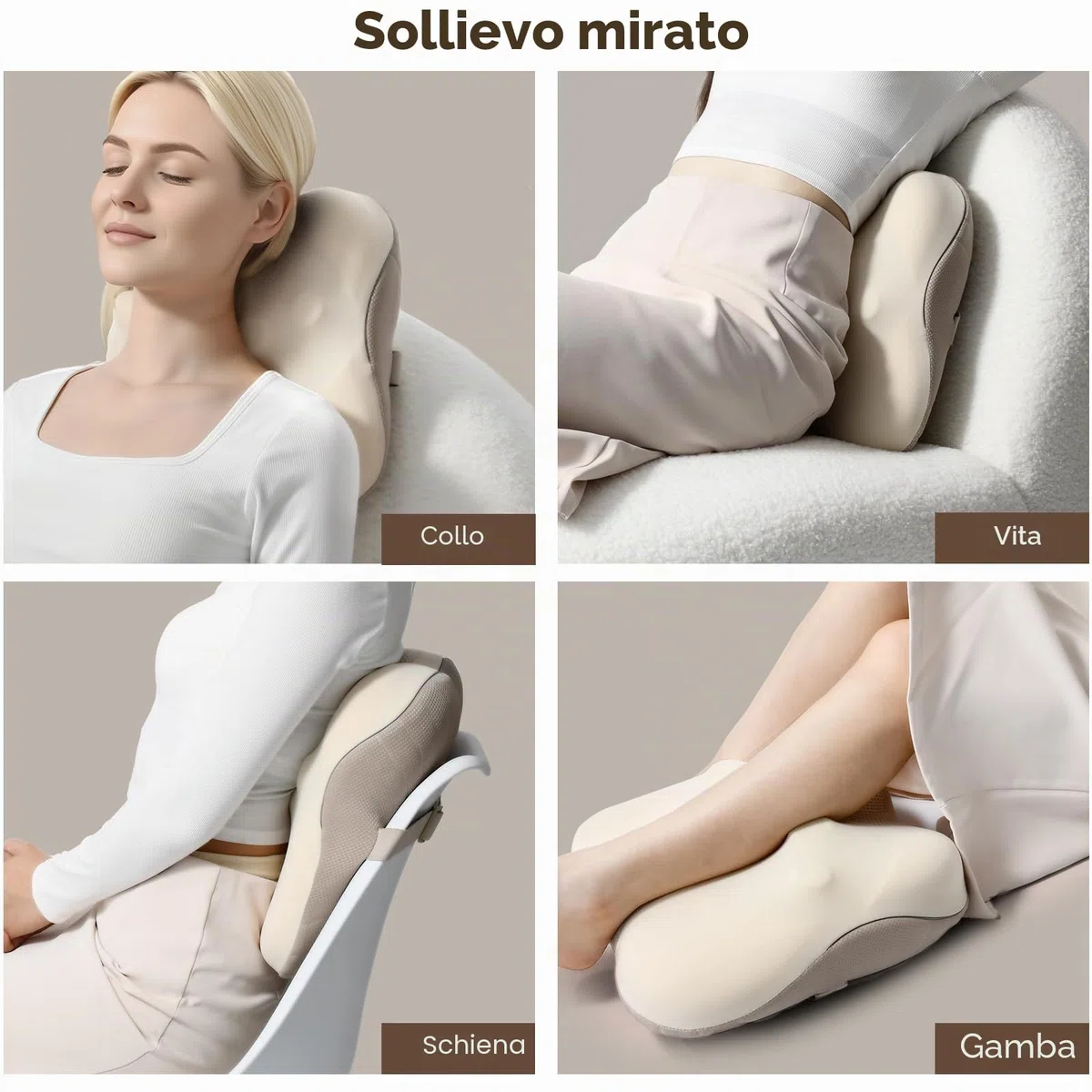 Arboleaf Cuscino Massaggiante Elettrico con Bluetooth e Controllo APP, massaggiatore Schiena e Collo, Massaggiatore Lombare, Massaggio Shiatsu con Calore, Idee Regalo per Uomo Donne Mamma Papà