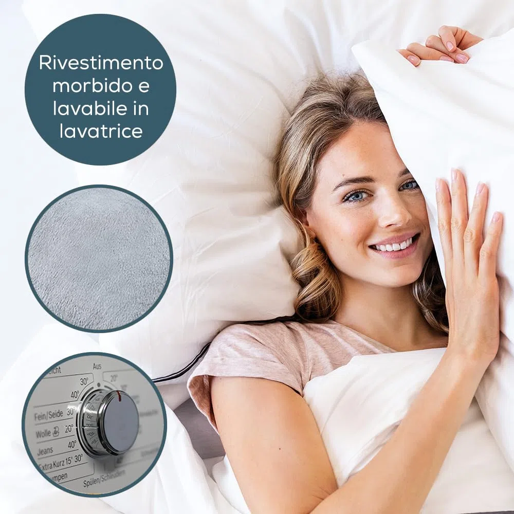 Beurer MG 145 cuscino massaggiante, massaggiatore schiena collo per massaggio shiatsu rilassante, funzione riscaldante, copertura lavabile, 4 testine massaggianti, grigio