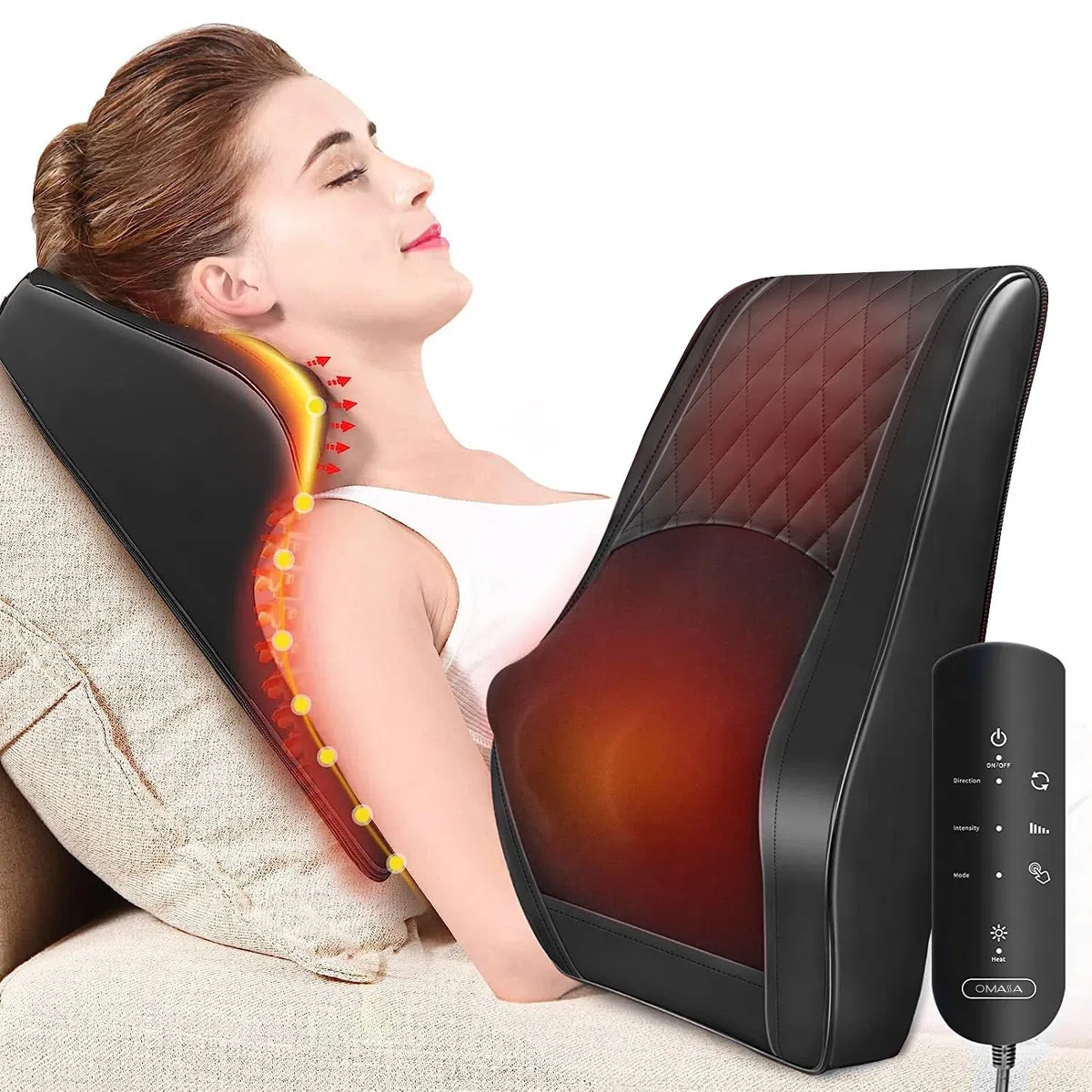 Massaggiatore Per il Collo con Calore, Massaggiatore Shiatsu 3D Knet, Massaggiatore per Schiena, Dolori Muscolari per Collo, Schiena, Gambe, Regali per Uomini, Donne, Mamma, Papà