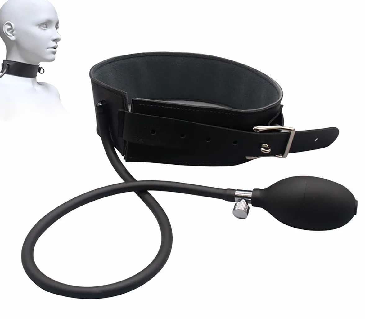 Collare Gonfiabile Divertente per BDSM – Giocattolo di Costrizione Regolabile per Adulti