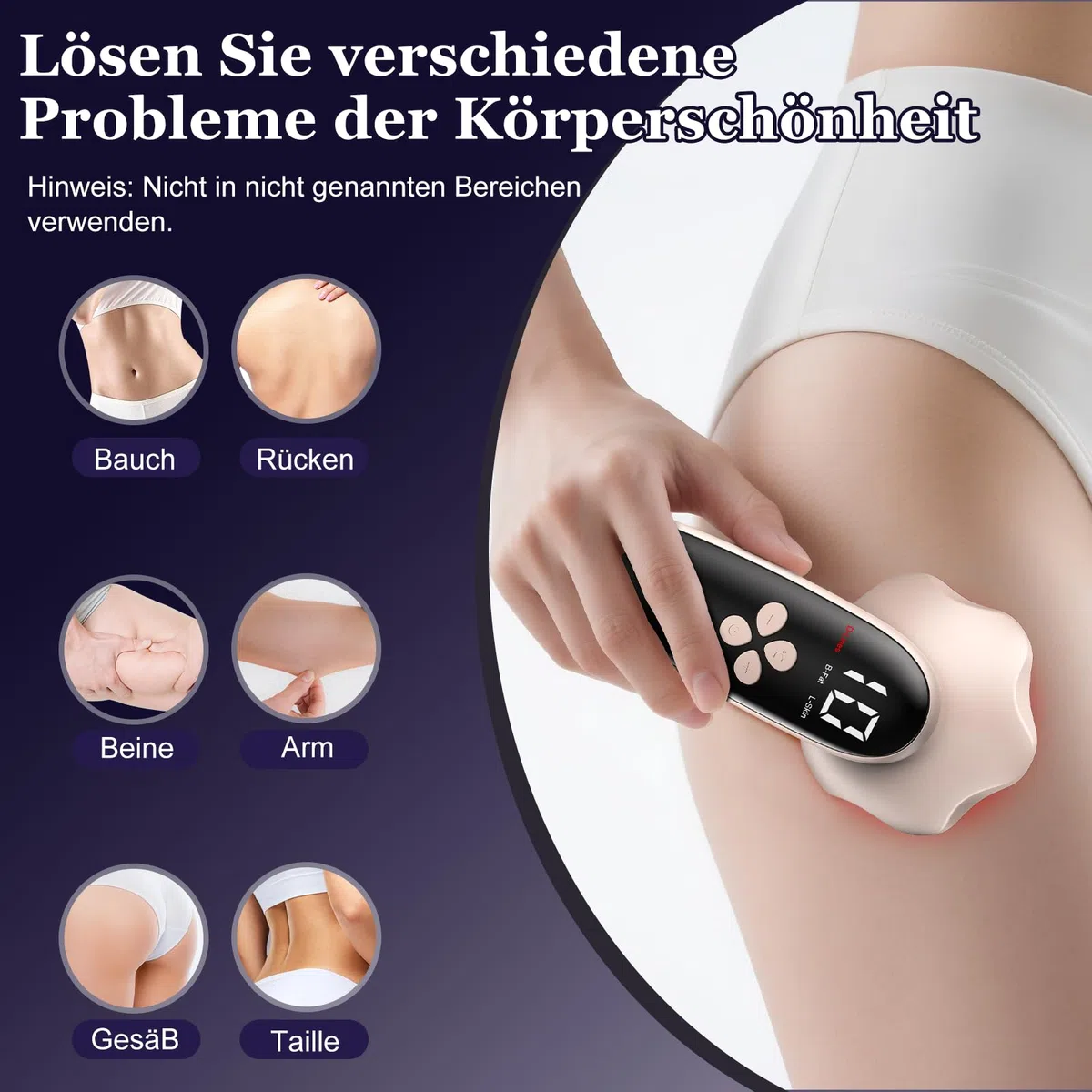Massaggiatore Anticellulite Professionale, 3 in 1 Professionale Massaggiatore Anticellulite Elettrico per mani Pancia, Vita, Braccia, Gambe, Glutei, Unisex, Effetto lifting