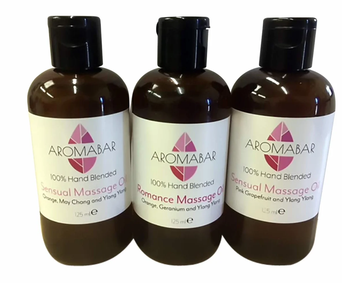 Set Regalo Olio Massaggi Sensuale Romantico 3 x 125ml Ylang Ylang Arancione Geranio May Chang