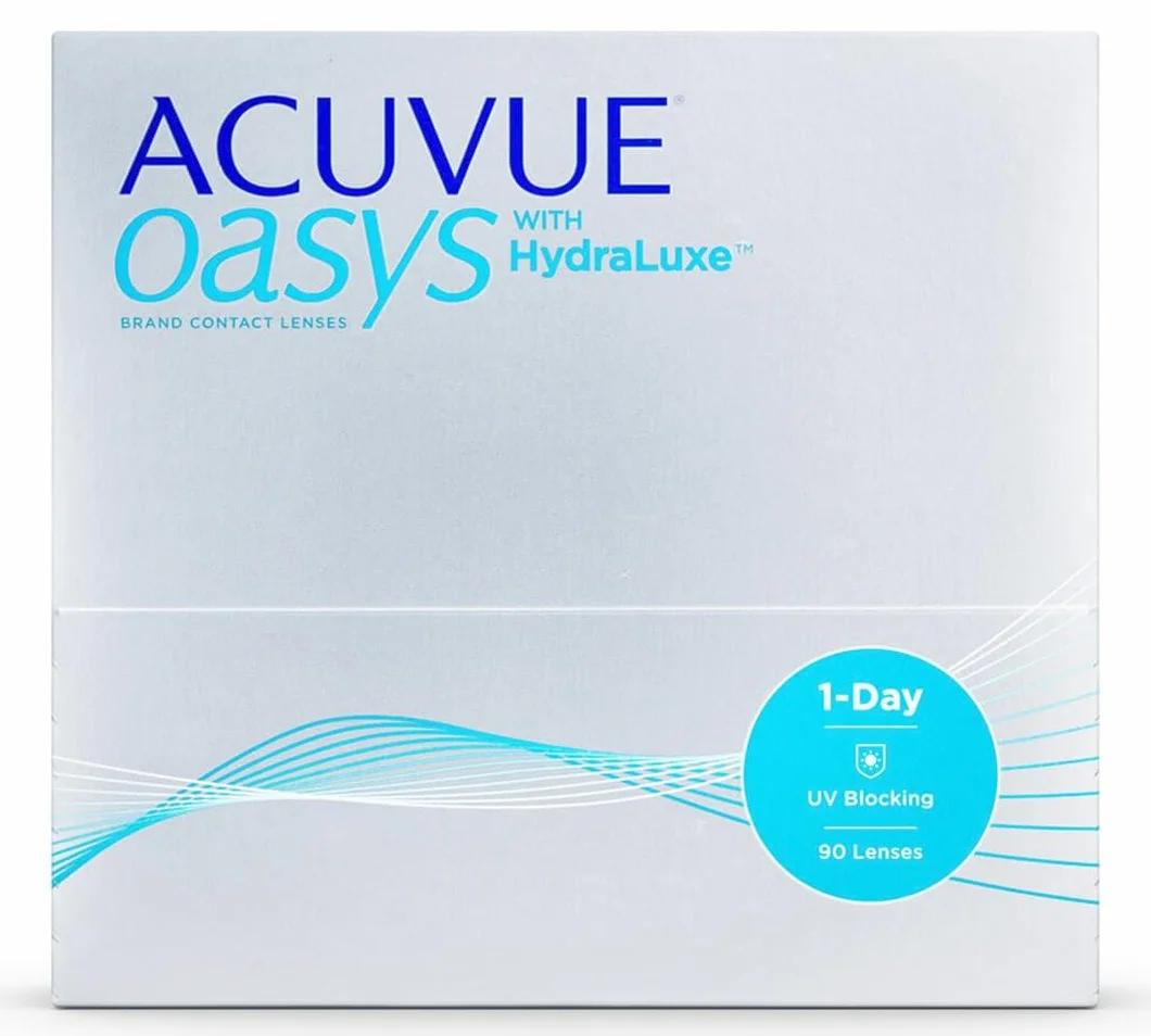 ACUVUE OASYS 1-Day con tecnologia HydraLuxe, Lenti a contatto giornaliere; Visione chiara e nitida e comfort elevato; Protezione UV;+2.00 diottrie; BC 8.5; DIA 14.30; 90 lenti