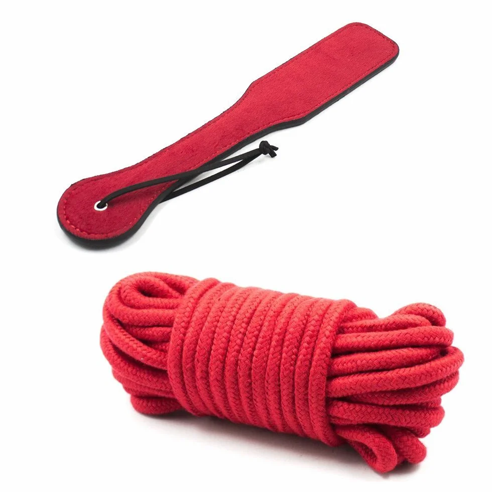Kit di 10 Accessori in Morbido Velluto, Manette frustino corda donna uomo, sacco raso incluso