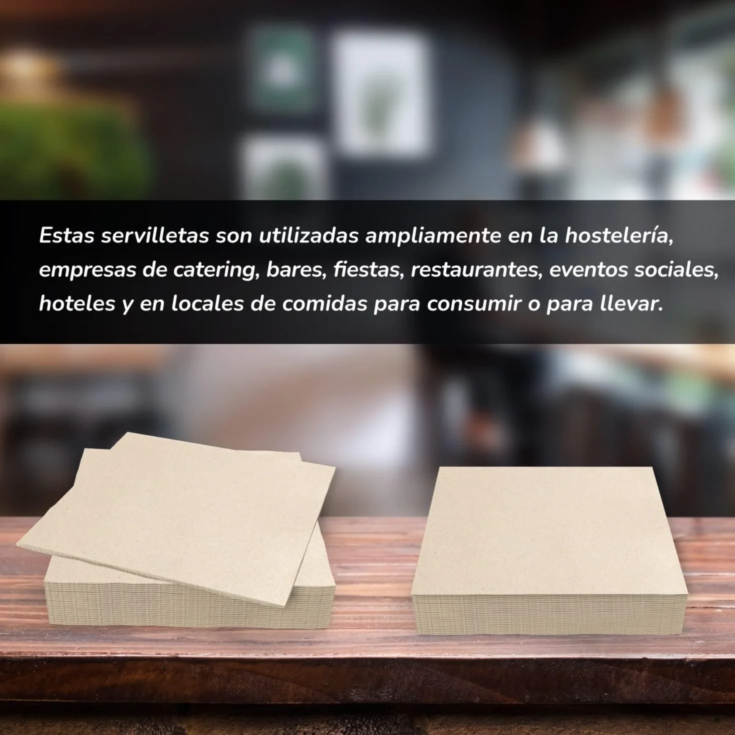 Tovaglioli Cocktail in Carta 100% Riciclabili e Biodegradabili 10x10 cm 600 pezzi + Bicchieri Eco 50 pezzi
