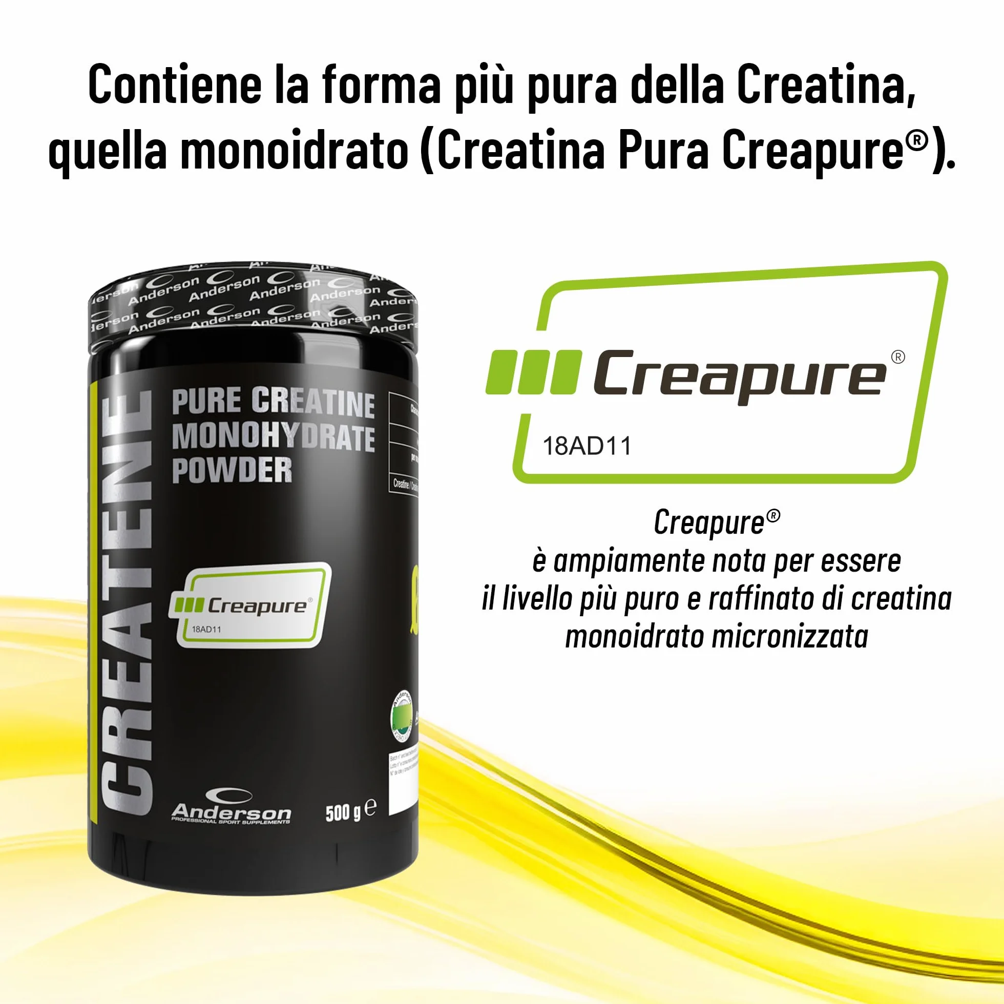 Anderson CREATENE 100% Creatina monoidrato Creapure® 500 g