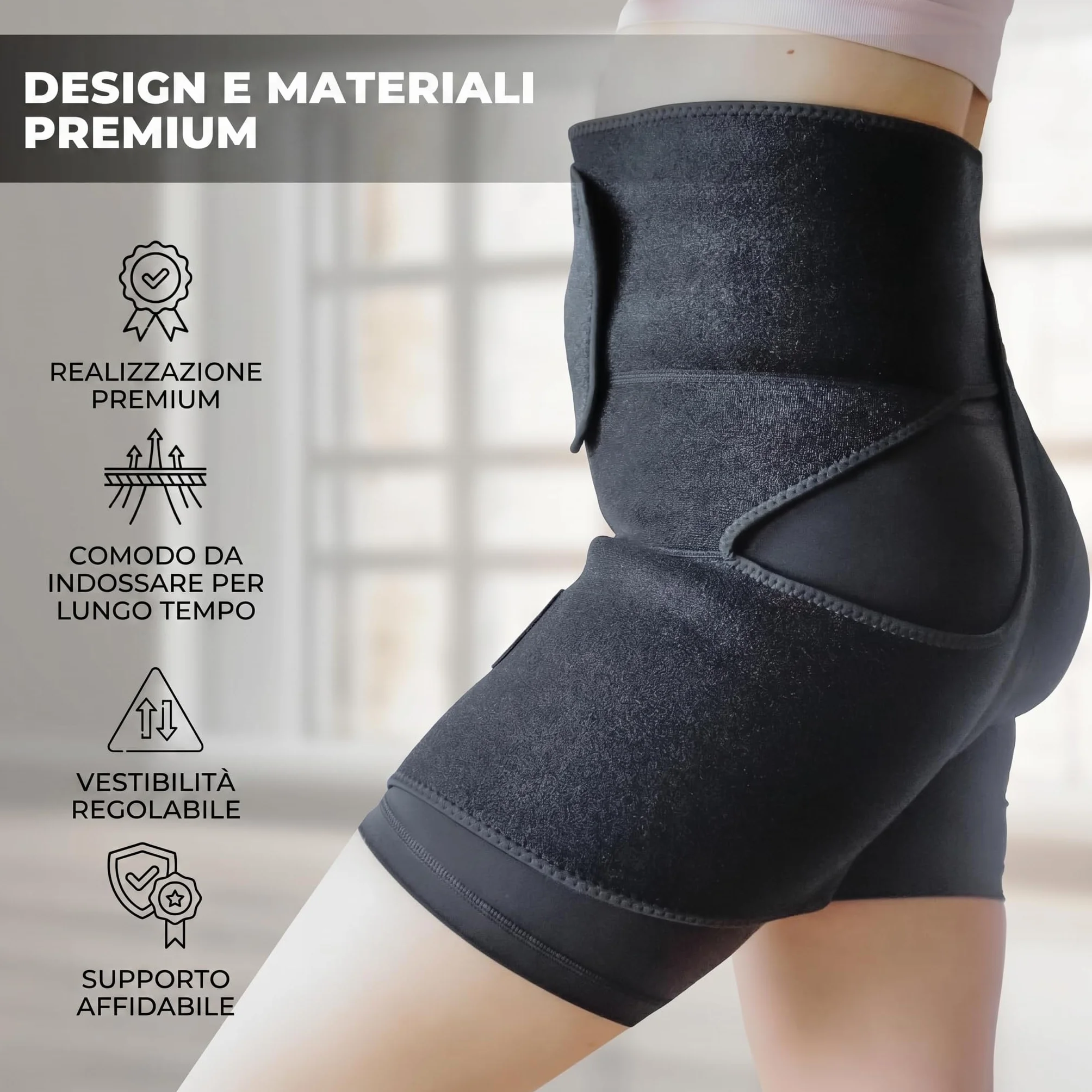 Astorn Supporto per Anca per Sciatica Fascia Regolabile per Inguine Coscia Flessore Artrite Infortuni Nervo Sciatico per Uomini e Donne Gamba Sinistra Grande