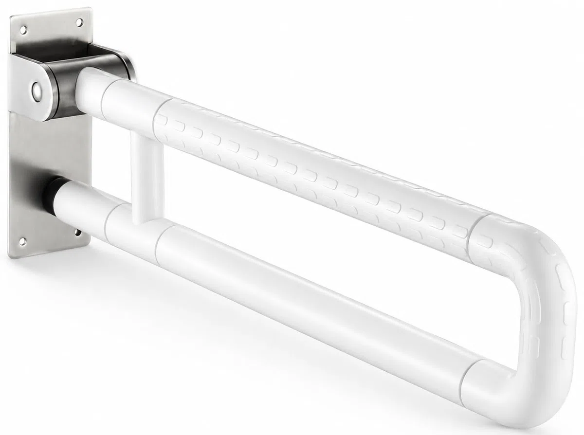 Maniglione Bagno Disabili 60cm, Maniglia Doccia Anziani, Maniglione Pieghevole Antiscivolo in Acciaio Inox, Per Anziani, Disabili,Supporta 300-350kg