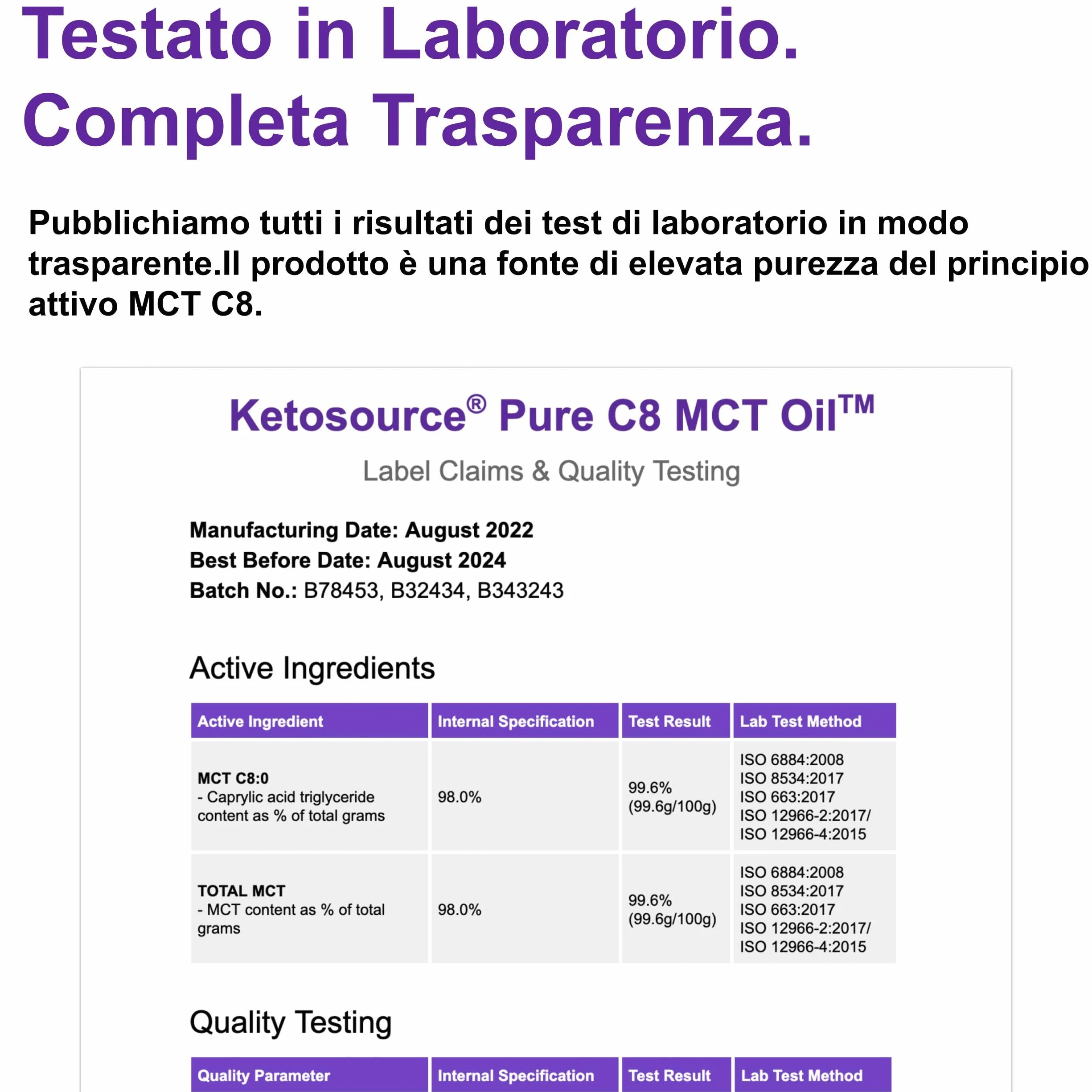Olio MCT puro Ketosource® C8 C10 500ml - Supporta cheto, vegano, senza glutine