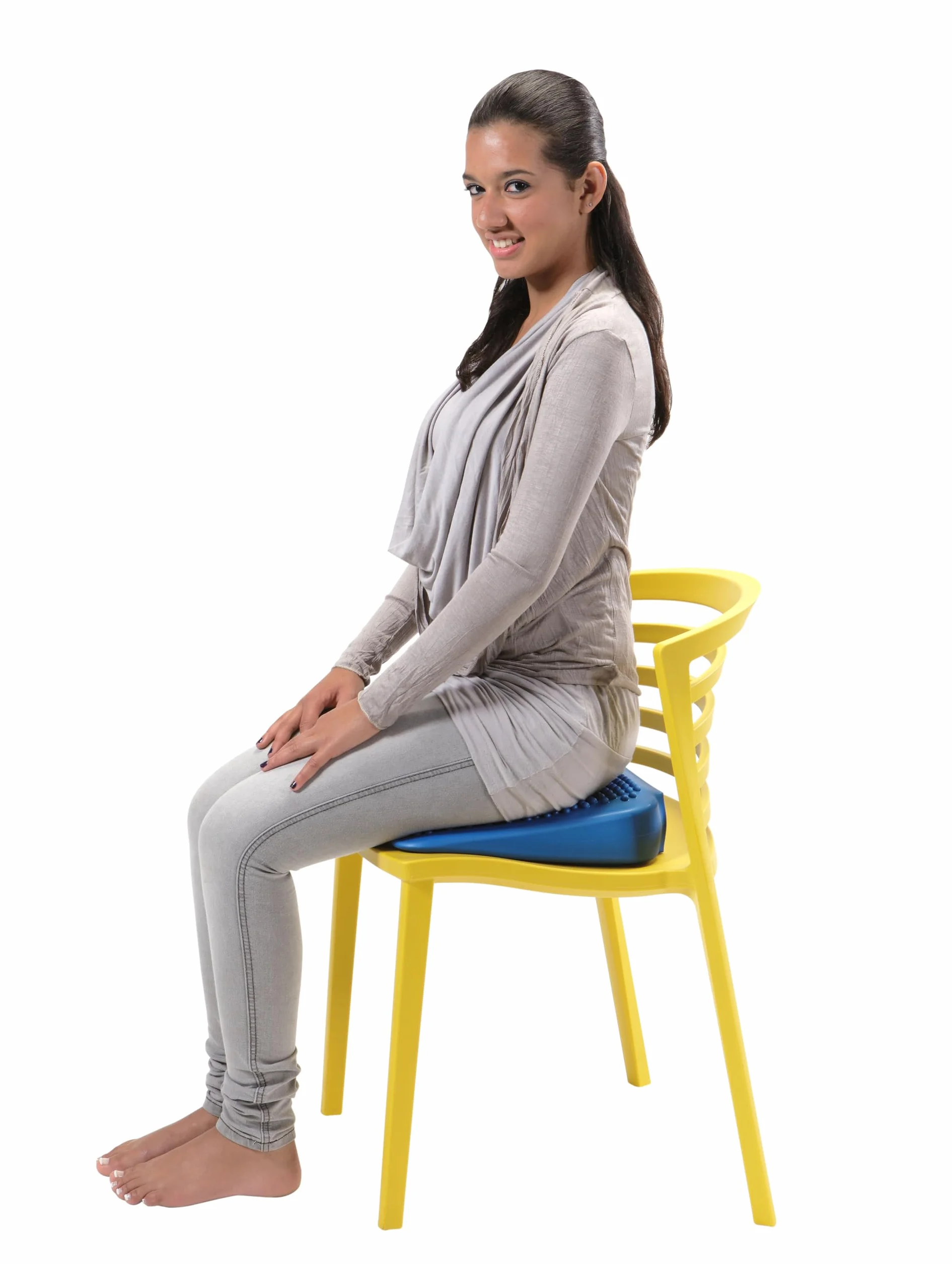 Gymnic Movin’ Sit Cuscino gonfiabile posturale blu a cuneo per seduta attiva